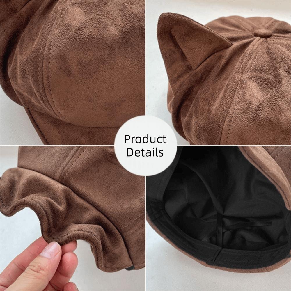 Elegant Cat Ears Shape Cat Ears Berets Woolen Fabric Cute Design Newsboy Hat Japanese Style Retro Berets Casual Occasions