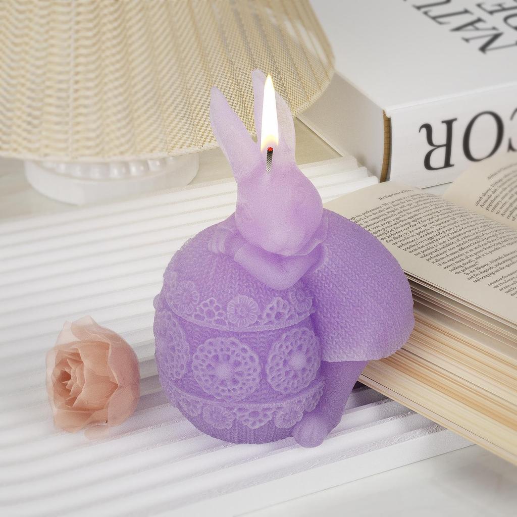 Poppy Dress Rabbit Flower Ball Silicone Mold: DIY 3D Rabbit for Epoxy, Candle, Incense, and Plaster.