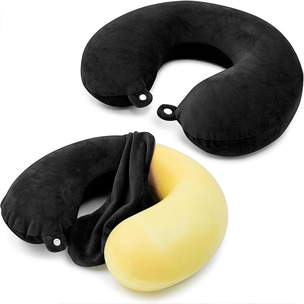 2 Packs Reusable U Shaped Soft Smooth Airplane Pillow Cover Neck Pillow Washable Cover (Only Pillow Cover No Filler)
