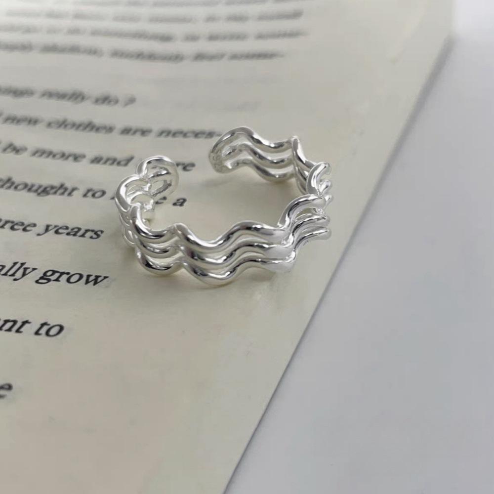 Retro Heavy Industry S plain ring, non-fading opening adjustable index finger ring