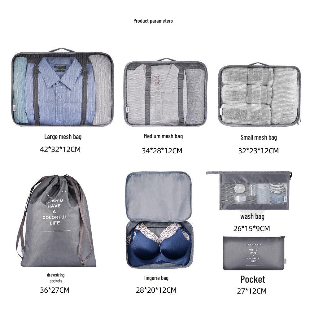 Travel Storage 7-Piece Set: Clothing Organizers for Suitcase