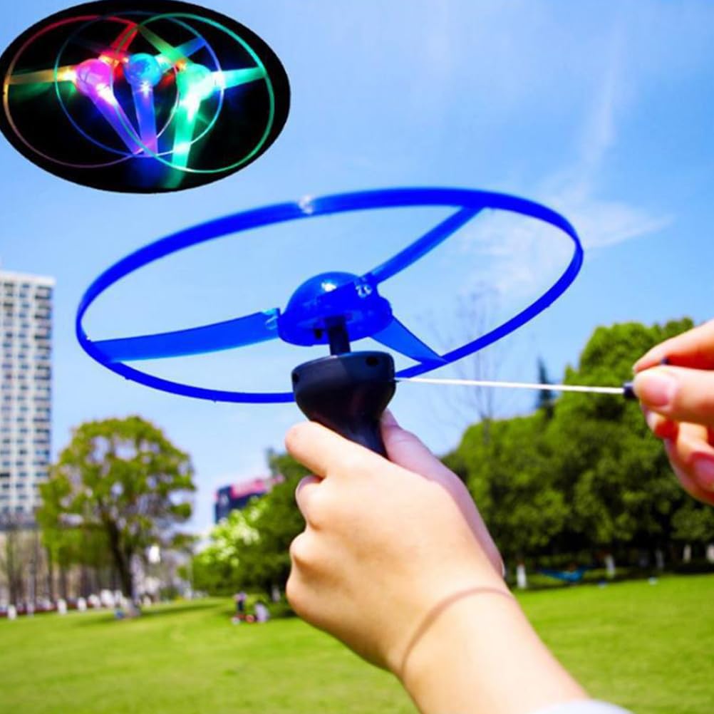 NUOBESTY Bamboo Dragonfly Propeller Light-Up Flying Toy with Rotating LED Propellers for Parks, Outdoors, and Outdoor Play, Set of 5 (Random Colors)