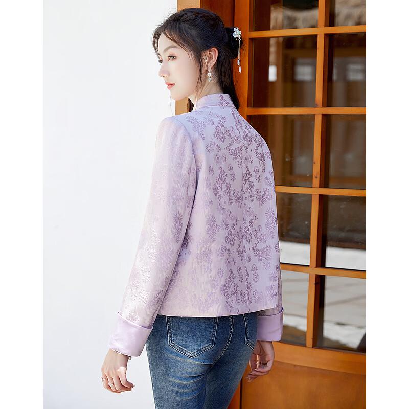 New Chinese Style Floral Button Coat