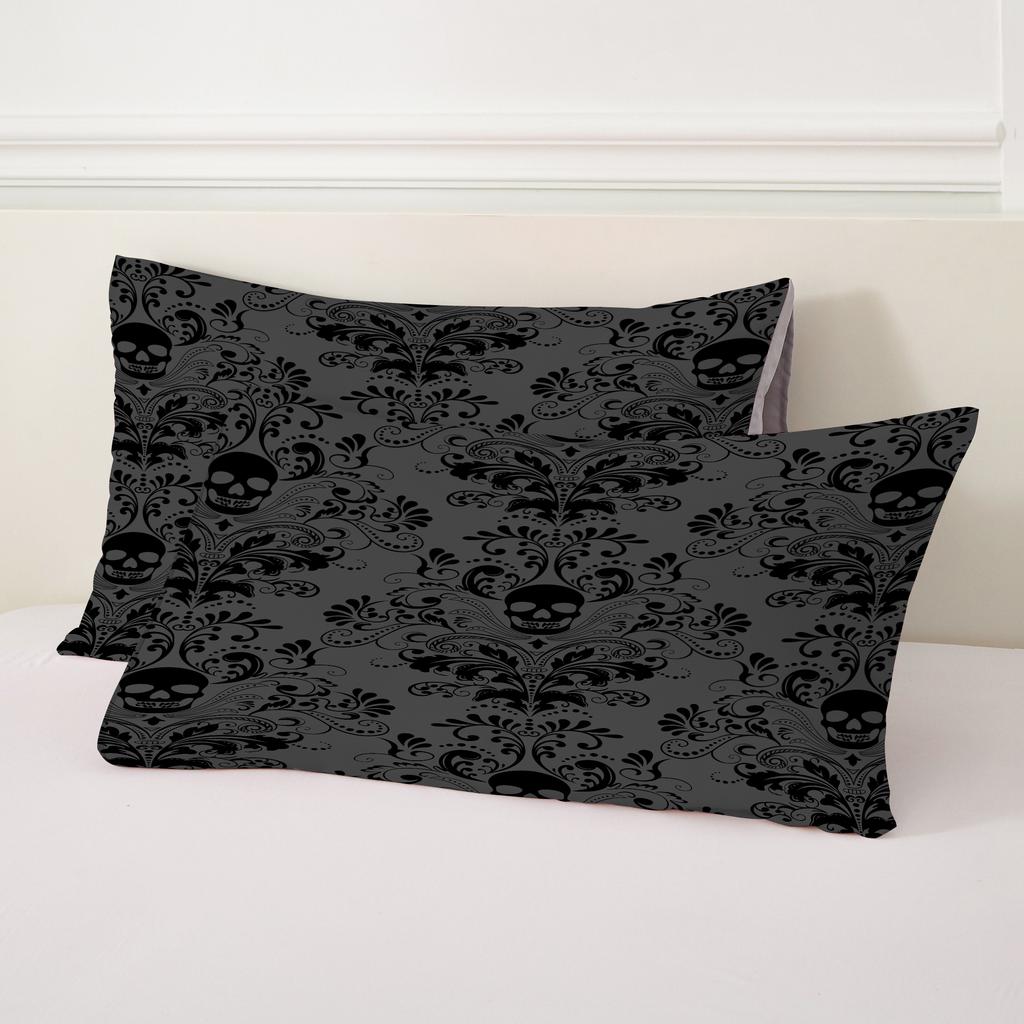 Skull Figure 3D Printed Quilt Cover Set No Filling Black Gothic Vintage Bedding Cover Pillowcase Home Textiles Duvet Cover Sets