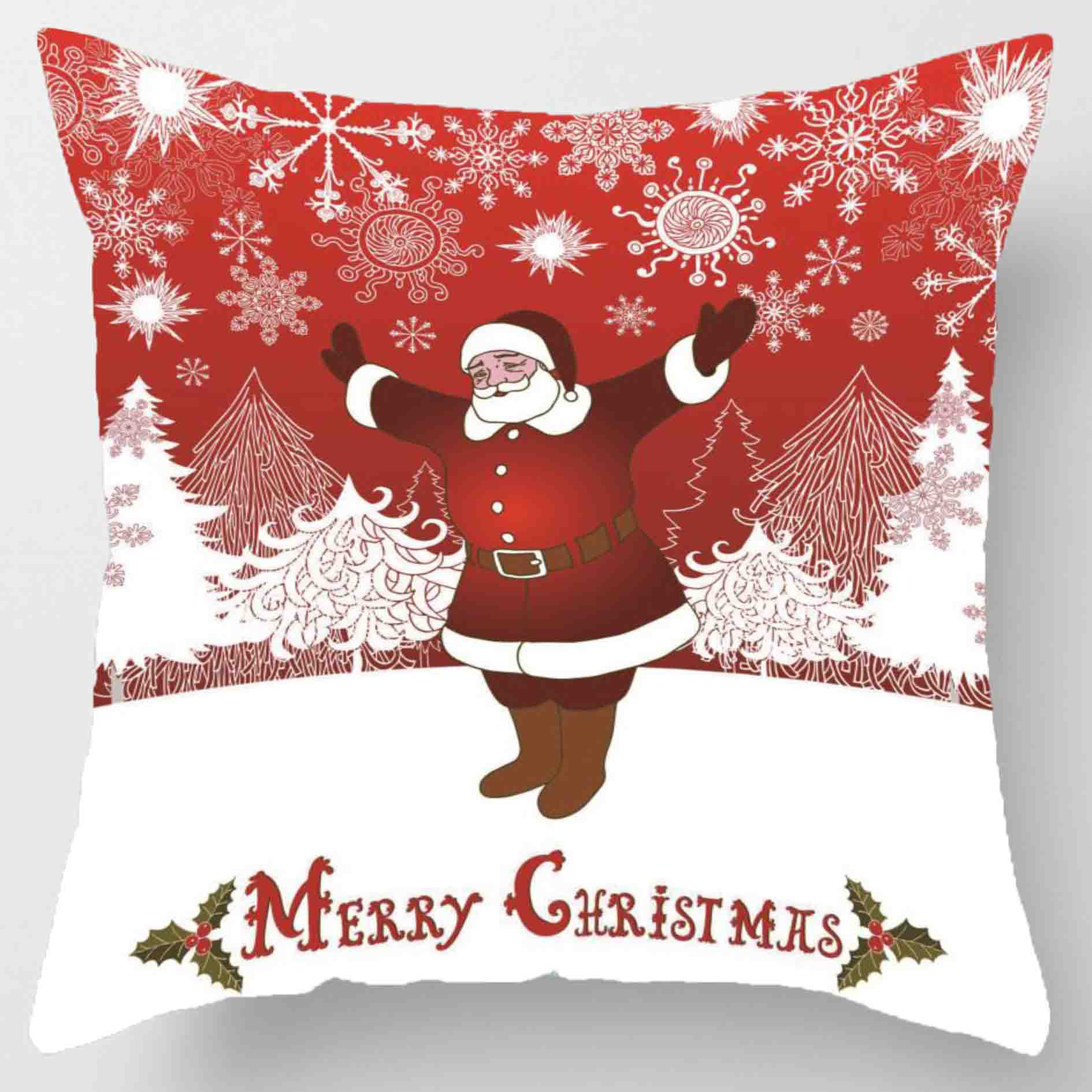 

Festive Christmas Throw Pillow Covers, Retro Santa & Snowman Designs, Farmhouse Holiday Decor,Christmas Decor 45x45cm
