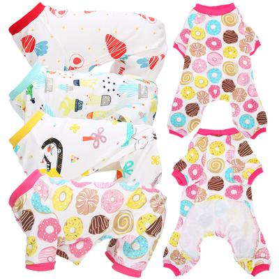 4 Pezzi Tuta per Animali Domestici Cani Vestiti Morbidi Primavera Estate Cotone Body per Cani Maglia a Maniche Lunghe XL