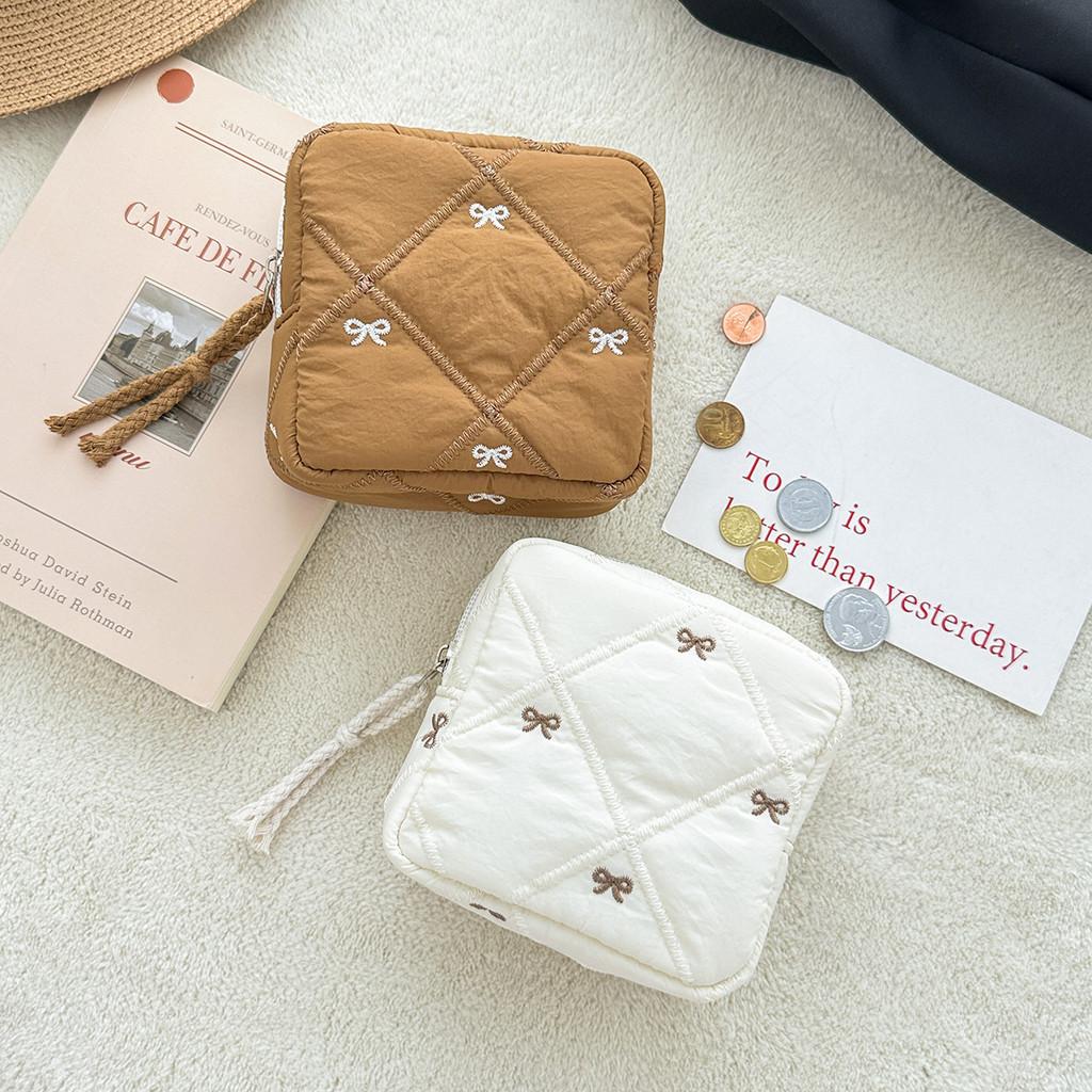Travel Cosmetic Storage Bag With Butterfly Knot Pattern For Women And Teens