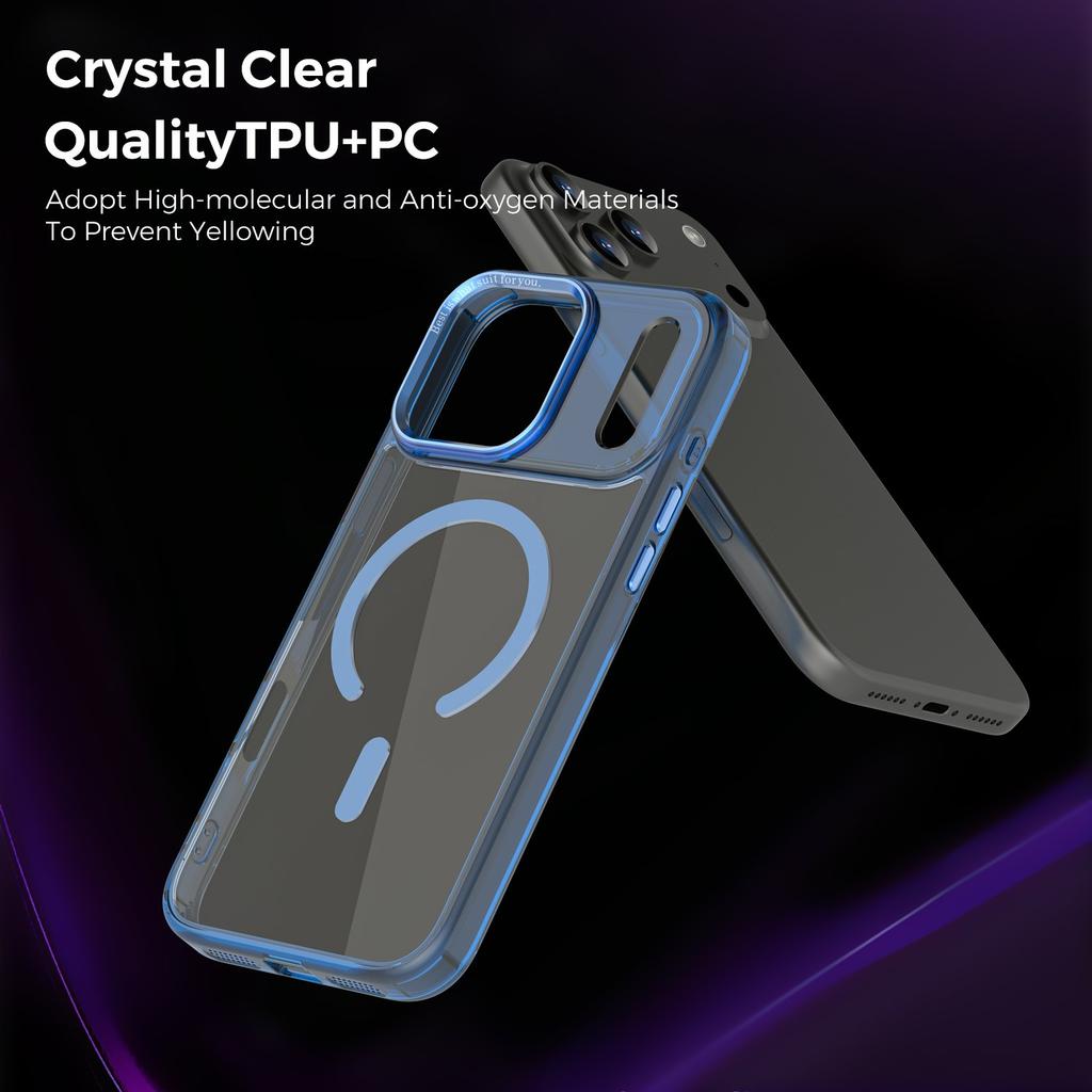 For iPhone 17 Pro Max Case Compatible with MagSafe TPU+PC Transparent Phone Cover