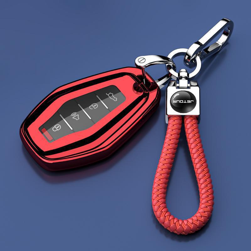 Chery Jetour X90 Key Case 2020-24: Dragon Design Protective Shell with Buckle.