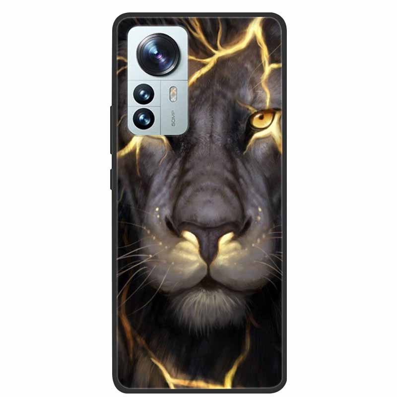 For Xiaomi 12T Pro Phone Case Cover Lion Wolf Black Soft Silicone Case For Xiaomi 12T Pro Back Cover Case 12 T 12TPro Funda Capa