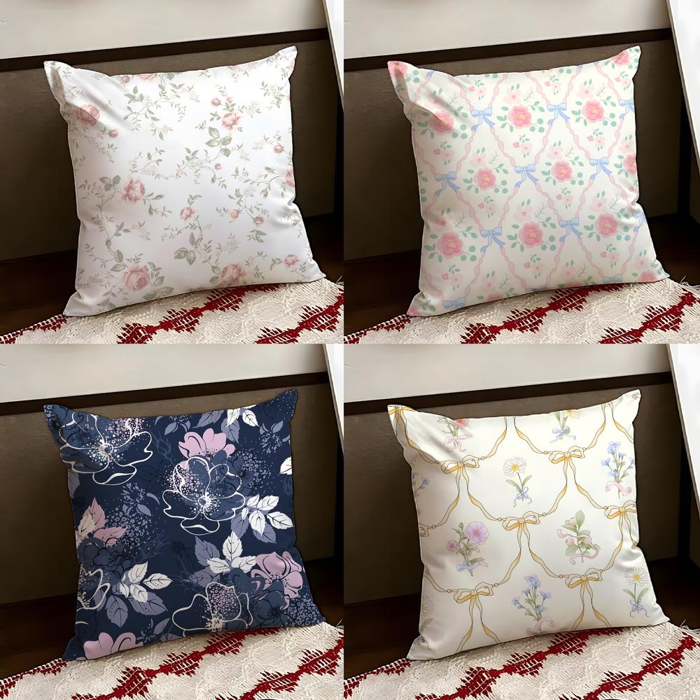Fine Art Petal Illustration Cushion Cover Reversible Soft Durable Pillow Cover Home Car MultiScene Use for Daily Comfort