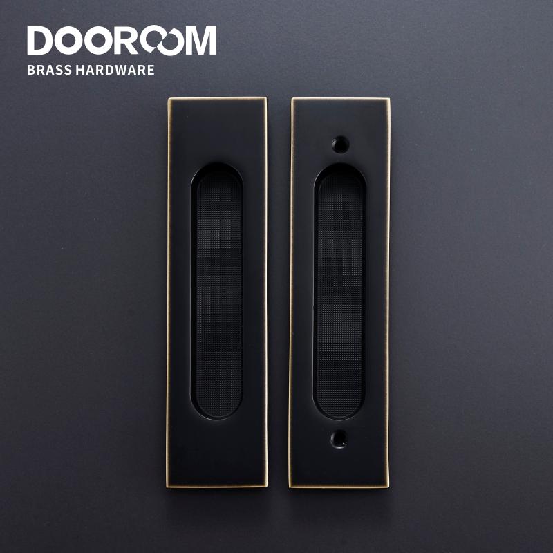 Dooroom Латунные ручки для раздвижных дверей Современные американские Нажимные тяговые Скрытые ручки Интерьер Гостиная Ванная комната Балкон Кухня Без ключа