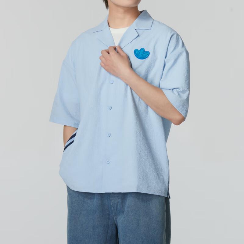 adidas Originals Comfortable Breathable Polo Shirt Men Tops Blue JI7230