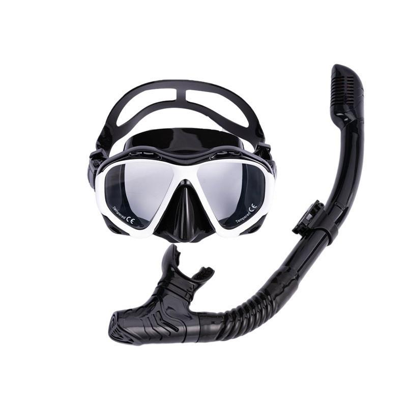 Fully Dry Breathing Tube Outdoor Sports Snorkeling Equipment Diving Goggles Breathing Tube Set Large Frame Silicone Diving Face Mask 16.5 * 9cm