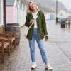 Women's Fashion Solid Color Hooded Loose Casual Waterproof Outdoor Jacket Lightweight Windbreaker Raincoat for Hiking Camping