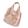 Girl print blue broken flower canvas bag hand-held niche student letter large capacity shoulder bag