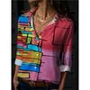 European and American Style Colorful Plaid Printed Shirt