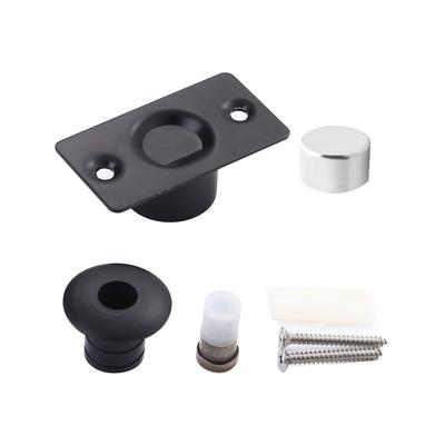 Magnetic Hidden Floor Mounted Door Stop Door Catchs Wind-Proof Anti-collision Invisible Doorstop Soft-lock for Home Office Hotel