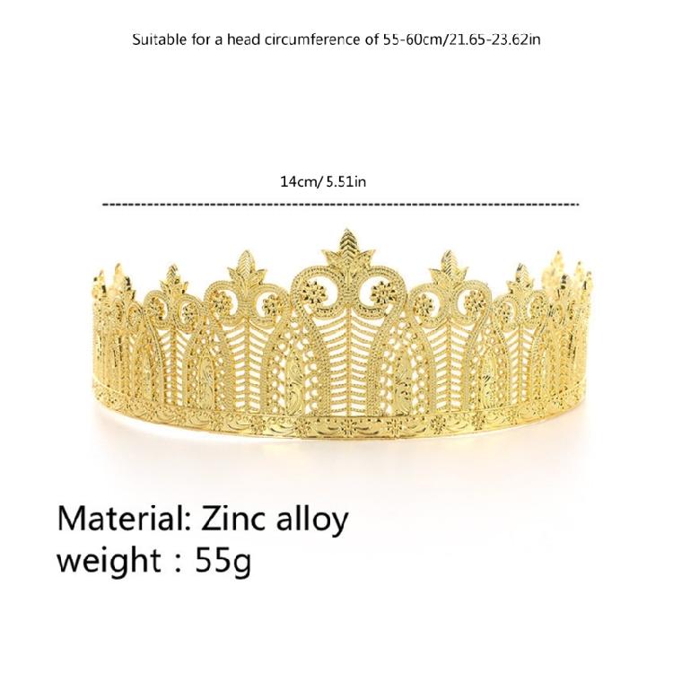 Unisex Metal Crown Adult Arabian Style Crown for Performances Makeup Headpieces