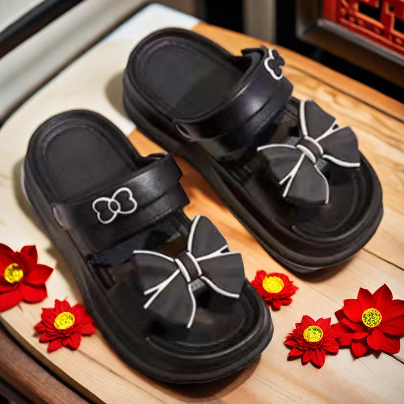 Super Light, Thick-Soled Bow Sandals – Fashionable, Wear-Resistant, Two-Way Beach Sandals & Slippers.