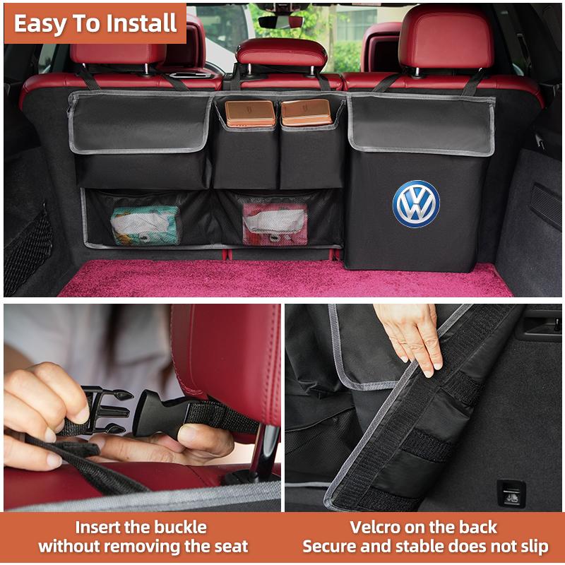 Car interior component backrest storage bag For VW GTI Polo Passat Scirocco Golf Tiguan Jetta T-ROC Touareg Touran CCSZ4