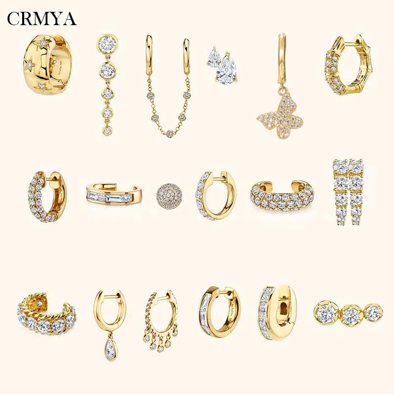 Gold Filled Silver Color Hoop Earrings For Women Stud Earring Zircon Piercing Drop Earings Personalized Jewelry Wholesale