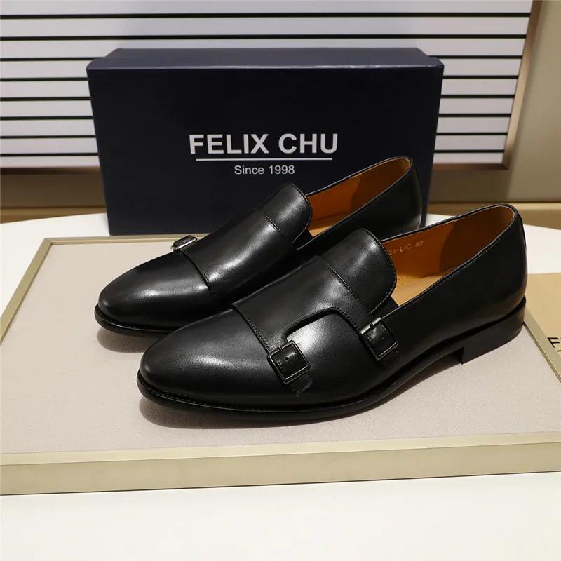 Fashion Fashion Gentleman Leather Men Monk Strap Loafer Shoes Slip On Elegant Men Dress Shoes Black Brown Double Buckle Strap Mens Shoes