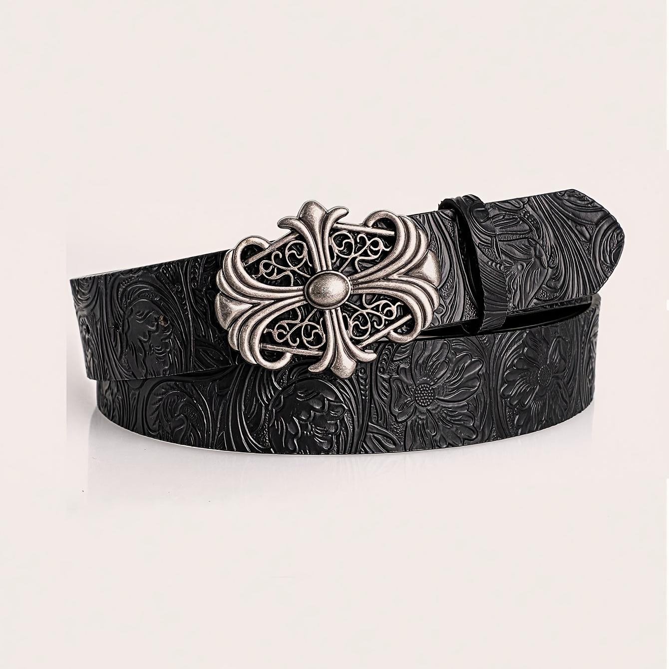 Ceinture Homme Rétro Bohème - Ceinture Personnalisée Mode Pour Hommes Femmes Ceintures Punk Rock - Pour Jeans, Robes & Tenues Décontractées 120cm black