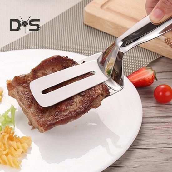 Doppelseitiger Spatelclip, Grillklammerzange zum Grillen, Kochen, Edelstahl-Lebensmittel-Flip-Clip, Mehrzweck-Küchenzange für Zuhause und draußen