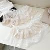 White Floral Ballet Lace Mesh Half Skirt - Women's Spring/Autumn Korean Style