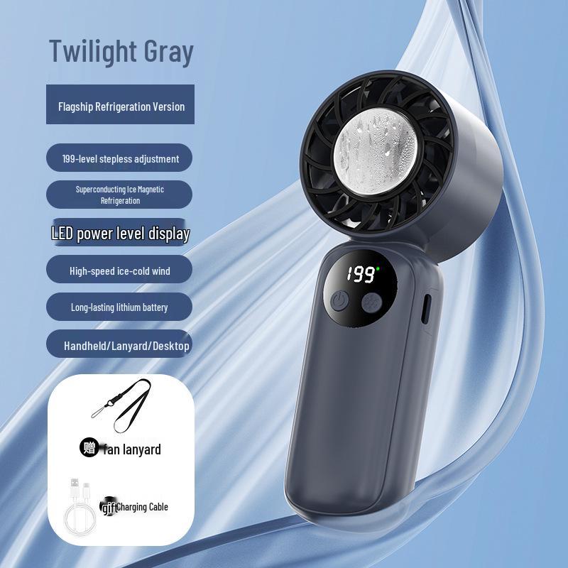 Portable Silent Mini Fan with USB Rechargeable Long Battery and Ice Pack Cooling 53x38x144mm