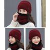 Wool Hats Neck Warm Windproof Winter Warm Hat Knitted Hat Women Hat Beanie Cap Hats Scarf Sets