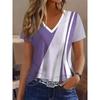 Women's Fashion Casual Women's V-neck Comfortable Short Sleeved T-shirt