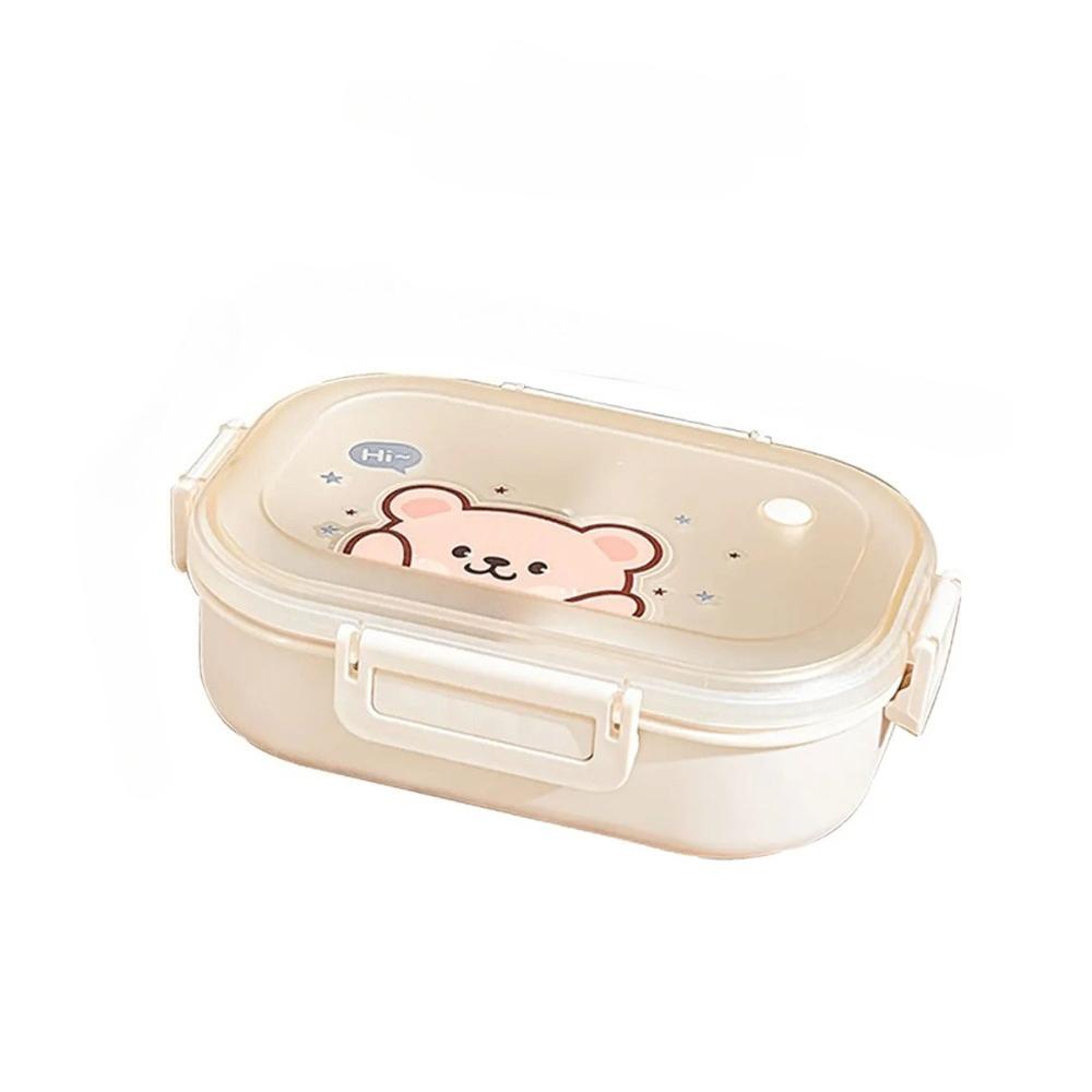 Portable Bento Box Cartoon Lunch Box Divided Fruit Pasta Salad Container Dishwasher Microwave Safe for Home Office Picnic