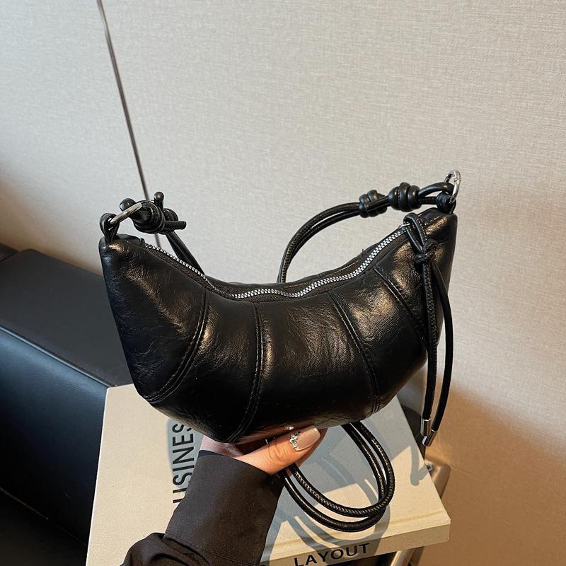 Super fire niche splicing bag women's 2025 new spring and summer versatile messenger dumpling bag popular croissant bag