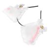 Fluffy Cat Ears Headband Cute Plush Hair Band with Bell for Halloween Cosplay Costume PartyWhite