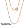 Effie Queen 925 Silver Basic Chain Necklace Woman Neck Chain 45cm 1mm Cable Chain Necklaces 18K Gold  Jewelry Wholesale SC06-18K