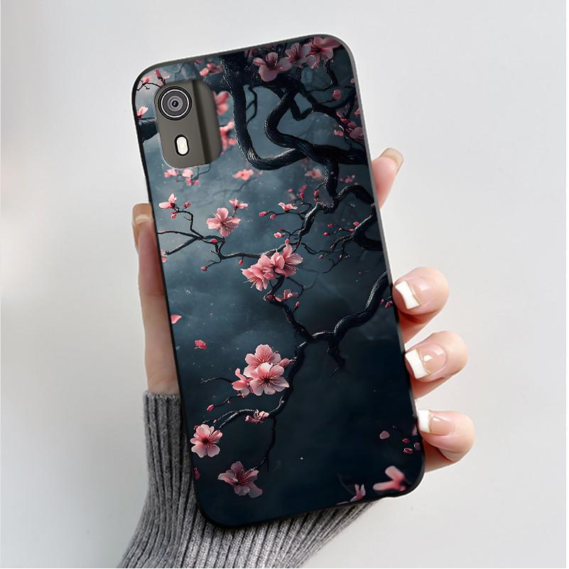

For Nokia C02 C12 C12+ Plus Case Luxury Butterfly Flower Black Soft Silicone TPU Phone Case For NOKIA C12 Pro Back Cover Casing Nokia C12 Pro