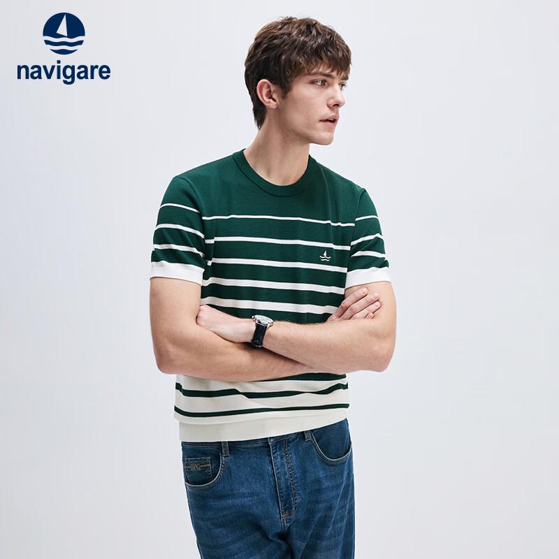 Navigare Men s Cool-Sense Striped Crew Neck T-Shirt L/50