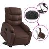 Recliner Chair with Lift Assistance Brown Faux Leather