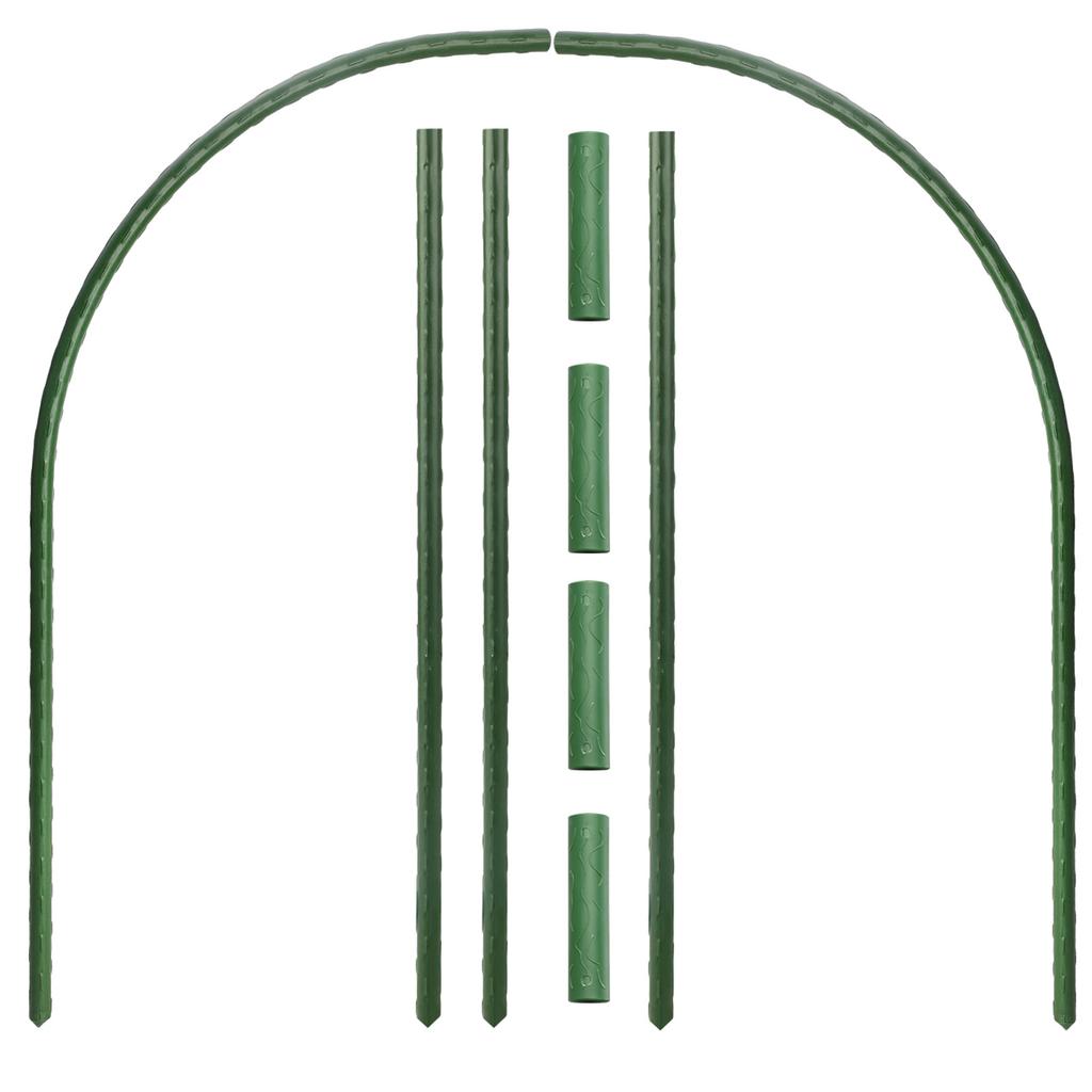 Garden Hoops Kit with Clips for Raised Beds PE Steel Pipe Plant Support Garden Stakes Hoops Frame
