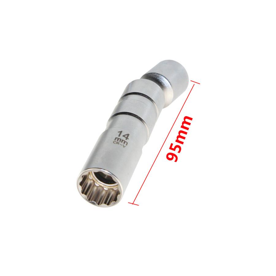 

New Short95MM Spark Plug Socket Wrench 3/8 Drive 14MM Spark Plug Socket Removal Tool