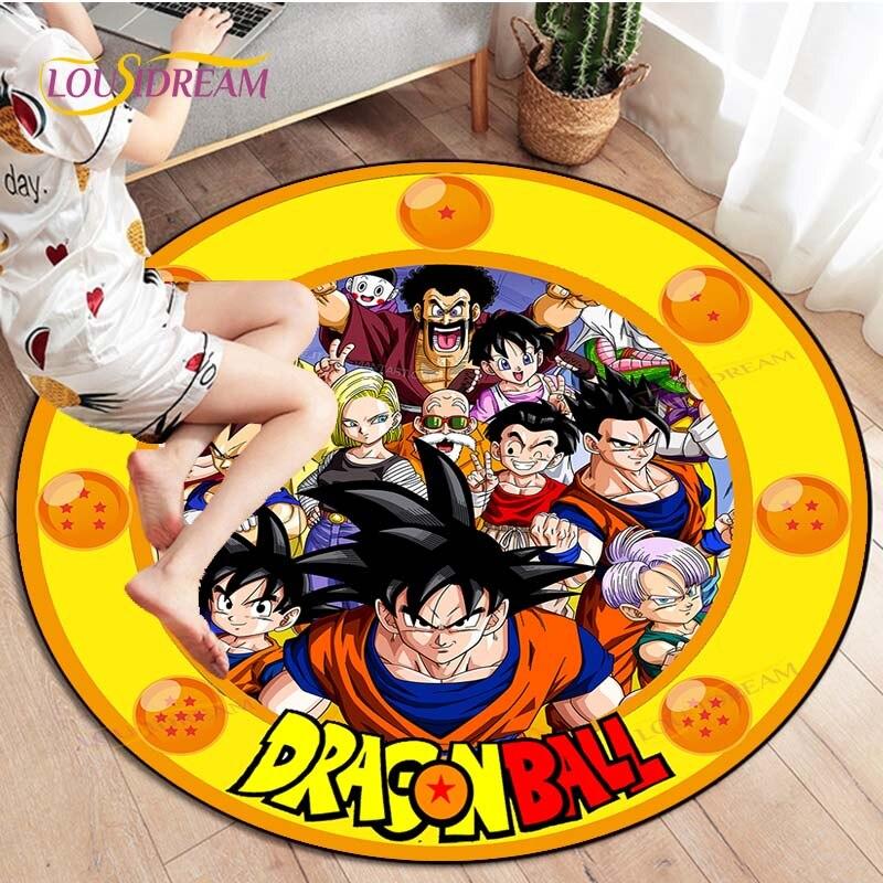 Dragon Ball Z Round Goku Living Room Decoration Carpet Kakarot Animation Rug Flannel Home Floor Mat Bedroom Rug