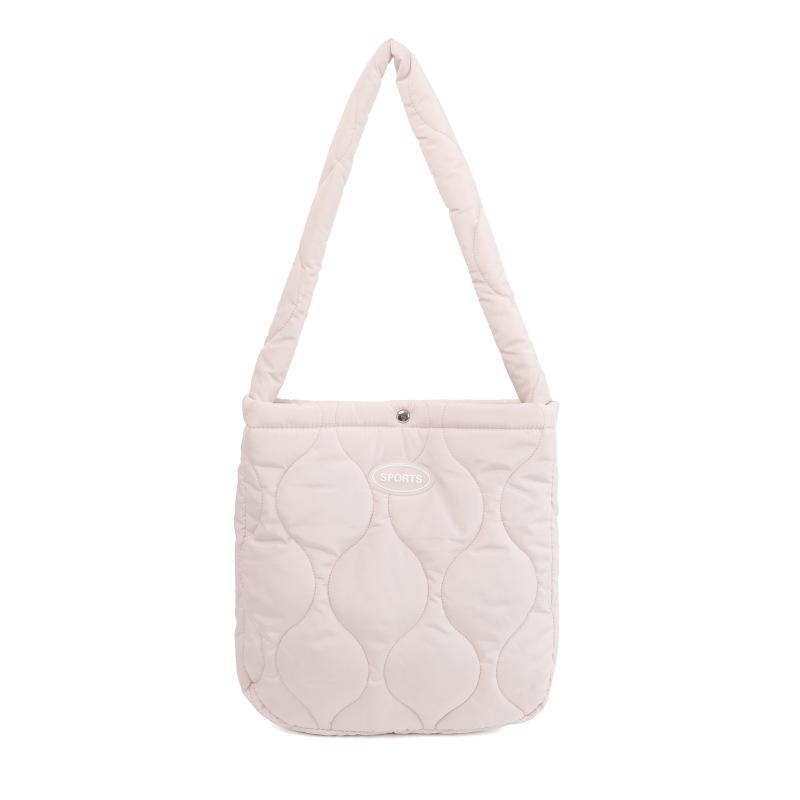 

Four Seasons Bag Tote Bag Commuter Women S Bag Down Filling Cotton Bag Large Capacity Underarm Bag Shoulder Bag Versatile Height 30*width 5*length 30 молоко, білий колір
