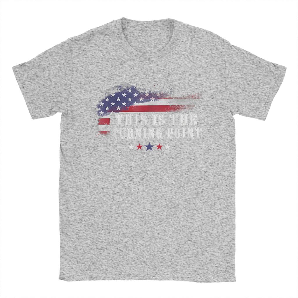 This is The Turning Point American Flag T-Shirt Beach  Pure Cotton T Shirts For Men's Casual Tshirt Short Sleeve Top Tees