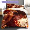 One Piece Anime Epic Illustration Pattern Bedding Quilt Set Home Decoration Gift (1 * Duvet Cover + 2 * Pillowcase Without Core)