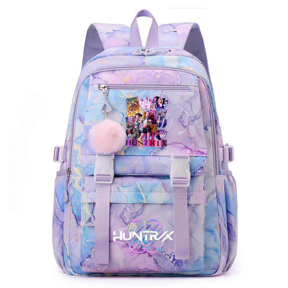 

Cartoon Demon Hunters Printed Backpack Schoolbag for Teenager Student Girl Boy Bookbag Large Capacity Waterproof Travel Bag Mochila