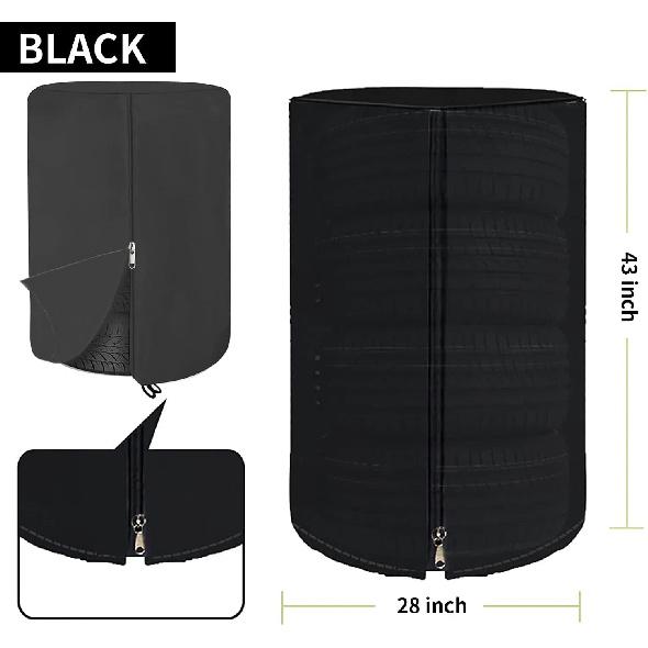 Tire Covers for Storage Large Tire Storage Bags Waterproof for Outdoor Indoor Update (Holding 4 Tires Up, Diameter 33")