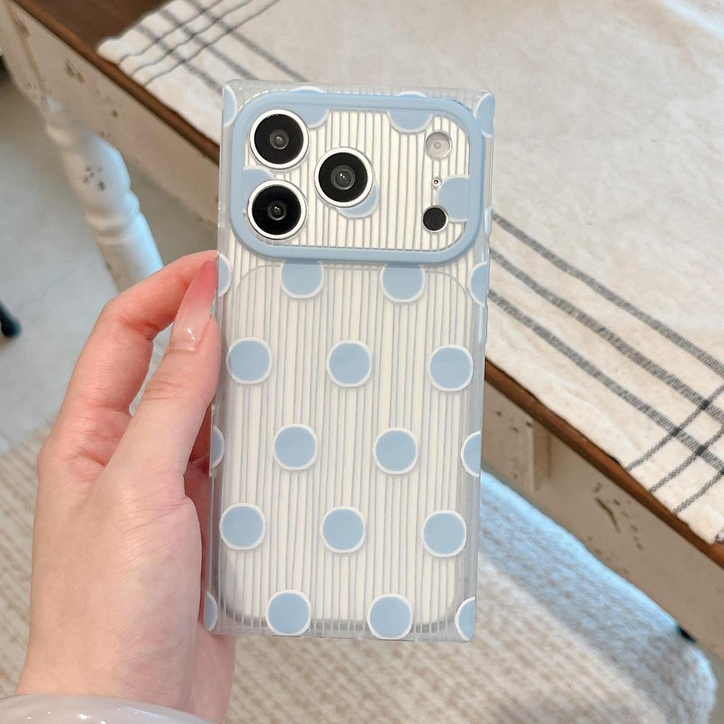 Candy Stripe Polka Dot Phone Case for iPhone 17 Pro Max - Girly Protective Cover for Apple 16/15