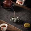 Creative handmade line incense insert peony flower incense burner household indoor ceramic Ge kiln retro line incense base incense ornament